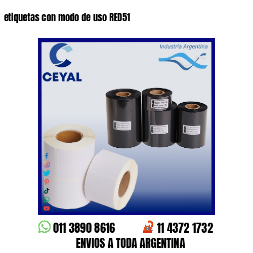etiquetas con modo de uso RED51
