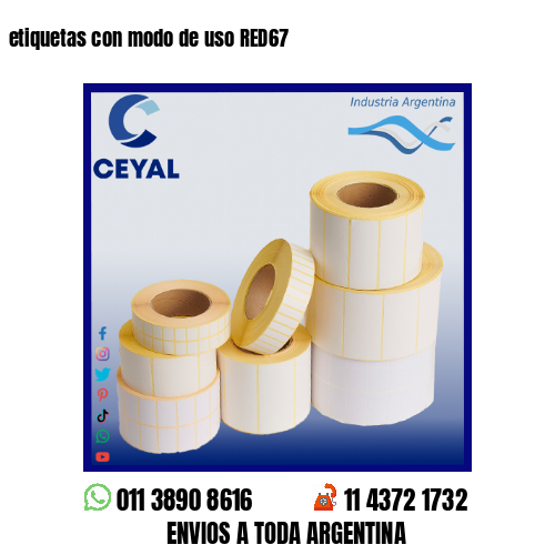 etiquetas con modo de uso RED67