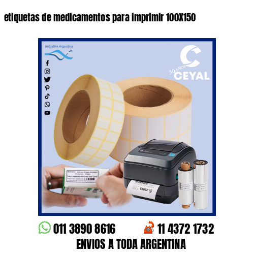 etiquetas de medicamentos para imprimir 100X150