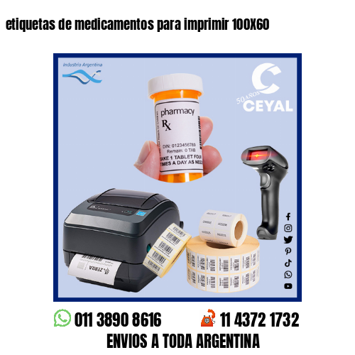 etiquetas de medicamentos para imprimir 100X60