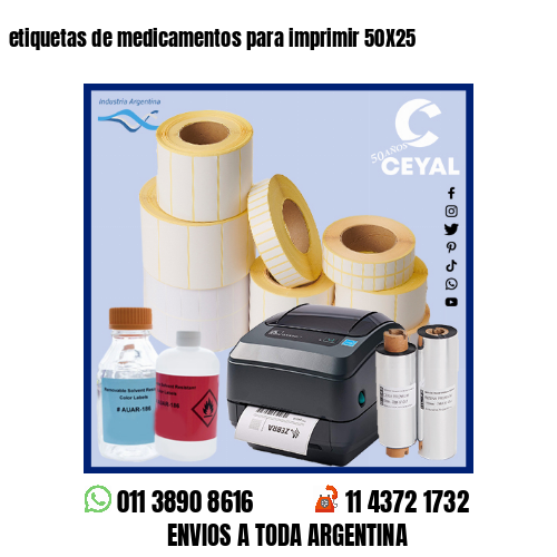 etiquetas de medicamentos para imprimir 50X25