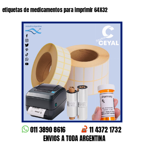 etiquetas de medicamentos para imprimir 64X32