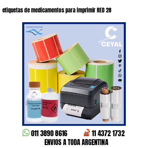 etiquetas de medicamentos para imprimir RED 28