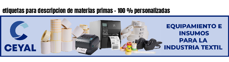 etiquetas para descripcion de materias primas - 100 % personalizadas