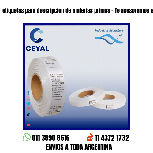 etiquetas para descripcion de materias primas – Te asesoramos en tu compra