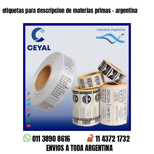 etiquetas para descripcion de materias primas – argentina