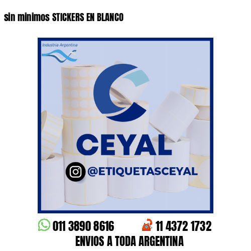 sin minimos STICKERS EN BLANCO