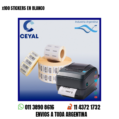 x100 STICKERS EN BLANCO
