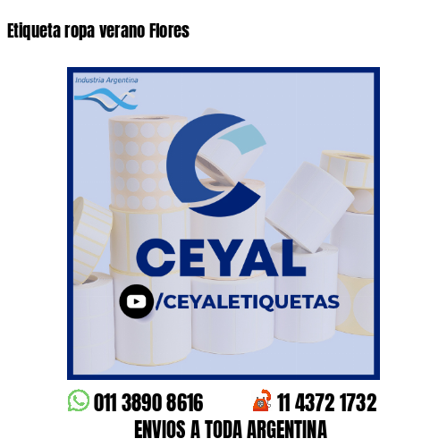 Etiqueta ropa verano Flores