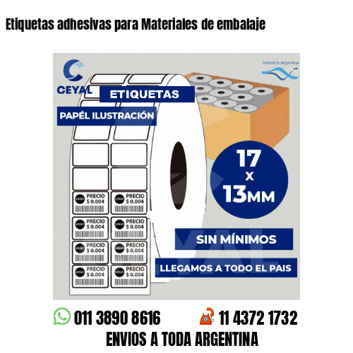 Etiquetas adhesivas para Materiales de embalaje