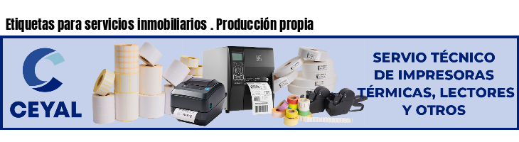 Etiquetas para servicios inmobiliarios . Producción propia