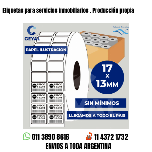 Etiquetas para servicios inmobiliarios . Producción propia