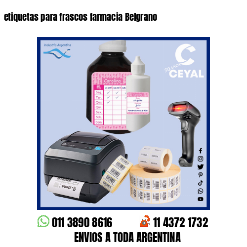 etiquetas para frascos farmacia Belgrano
