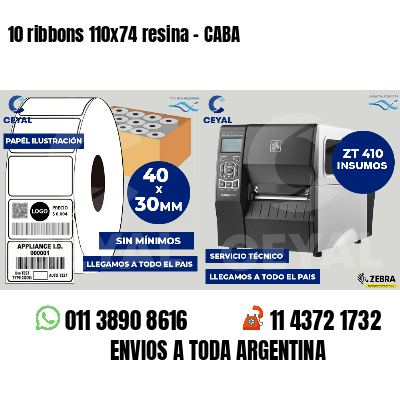 10 ribbons 110x74 resina - CABA