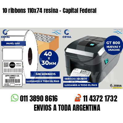 10 ribbons 110x74 resina - Capital Federal
