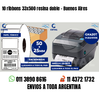 10 ribbons 33x500 resina doble - Buenos Aires