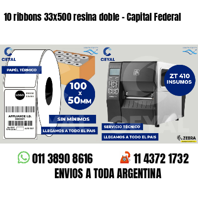 10 ribbons 33x500 resina doble - Capital Federal