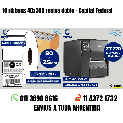 10 ribbons 40x300 resina doble - Capital Federal
