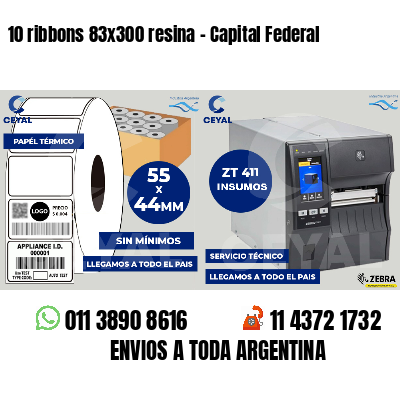 10 ribbons 83x300 resina - Capital Federal