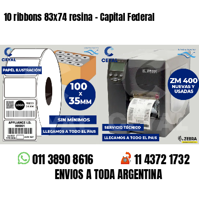 10 ribbons 83x74 resina - Capital Federal