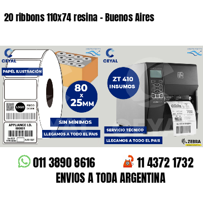 20 ribbons 110x74 resina - Buenos Aires