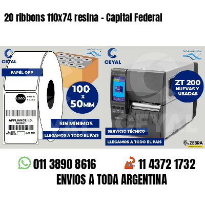 20 ribbons 110x74 resina - Capital Federal