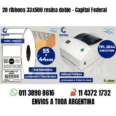 20 ribbons 33x500 resina doble - Capital Federal