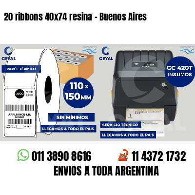 20 ribbons 40x74 resina - Buenos Aires