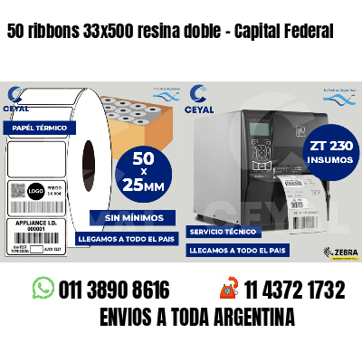 50 ribbons 33x500 resina doble - Capital Federal