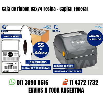 Caja de ribbon 83x74 resina - Capital Federal