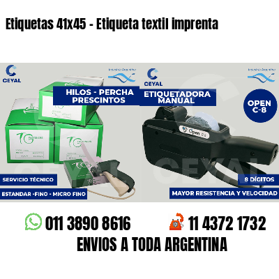Etiquetas 41x45 - Etiqueta textil imprenta