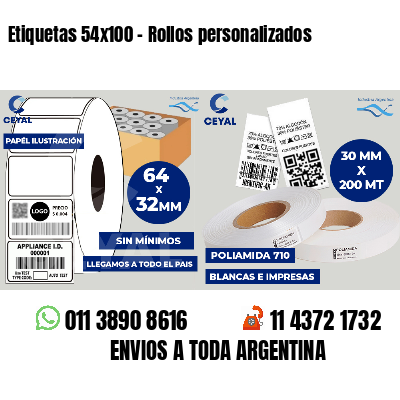 Etiquetas 54x100 - Rollos personalizados