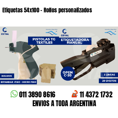 Etiquetas 54x100 - Rollos personalizados