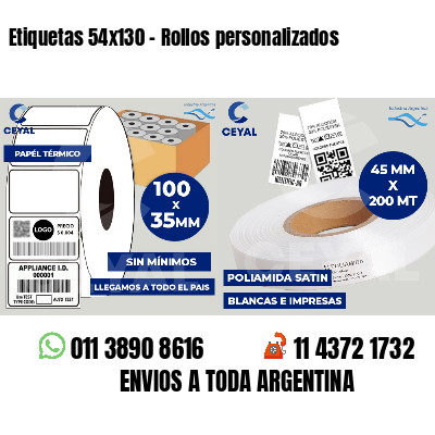 Etiquetas 54x130 - Rollos personalizados