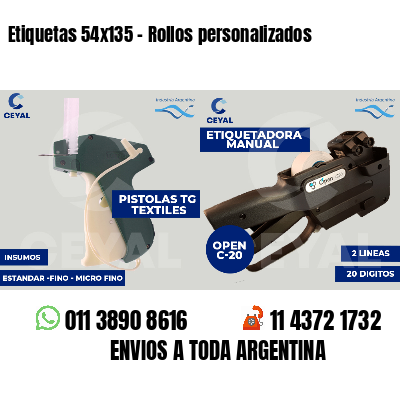 Etiquetas 54x135 - Rollos personalizados