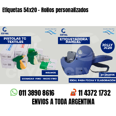 Etiquetas 54x20 - Rollos personalizados