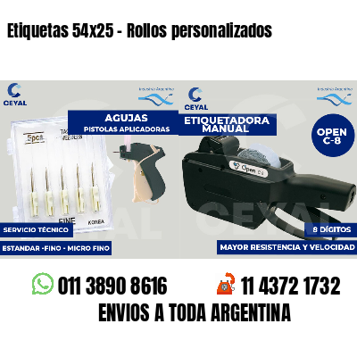 Etiquetas 54x25 - Rollos personalizados