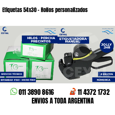 Etiquetas 54x30 - Rollos personalizados