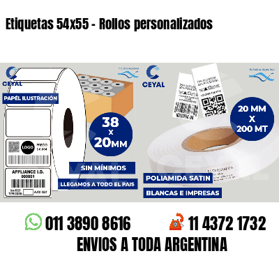 Etiquetas 54x55 - Rollos personalizados