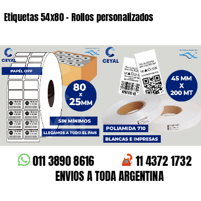 Etiquetas 54x80 - Rollos personalizados