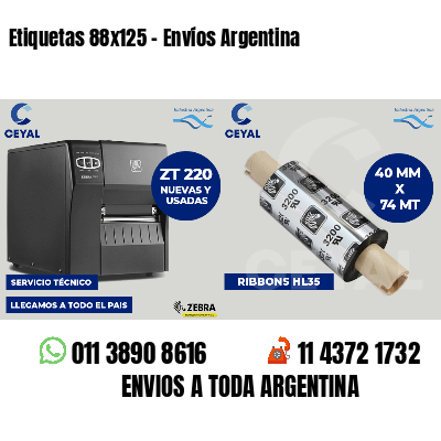 Etiquetas 88x125 - Envíos Argentina