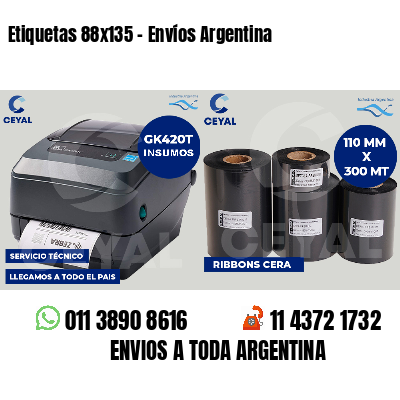 Etiquetas 88x135 - Envíos Argentina
