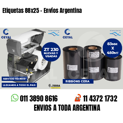 Etiquetas 88x25 - Envíos Argentina