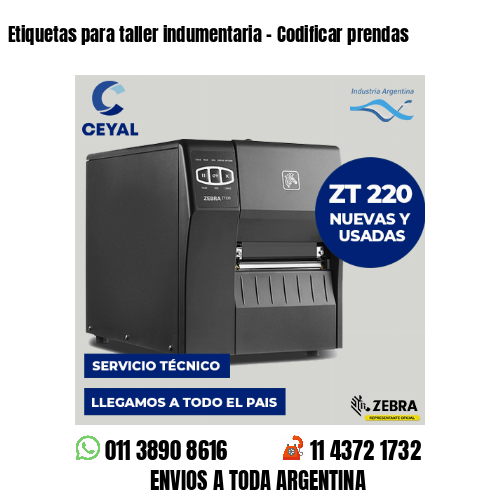 Etiquetas para taller indumentaria - Codificar prendas