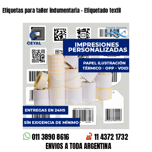 Etiquetas para taller indumentaria - Etiquetado textil