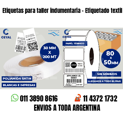 Etiquetas para taller indumentaria - Etiquetado textil