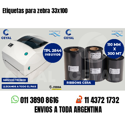 Etiquetas para zebra 33x100