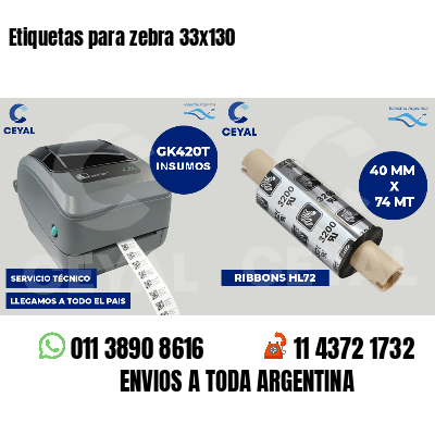 Etiquetas para zebra 33x130