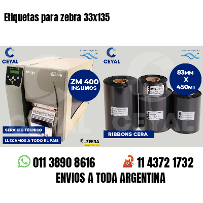Etiquetas para zebra 33x135