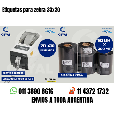 Etiquetas para zebra 33x20
